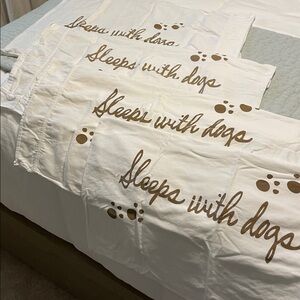 4 FacePlant Dreams standard shams White and Brown Dog-Themed Pillowcases